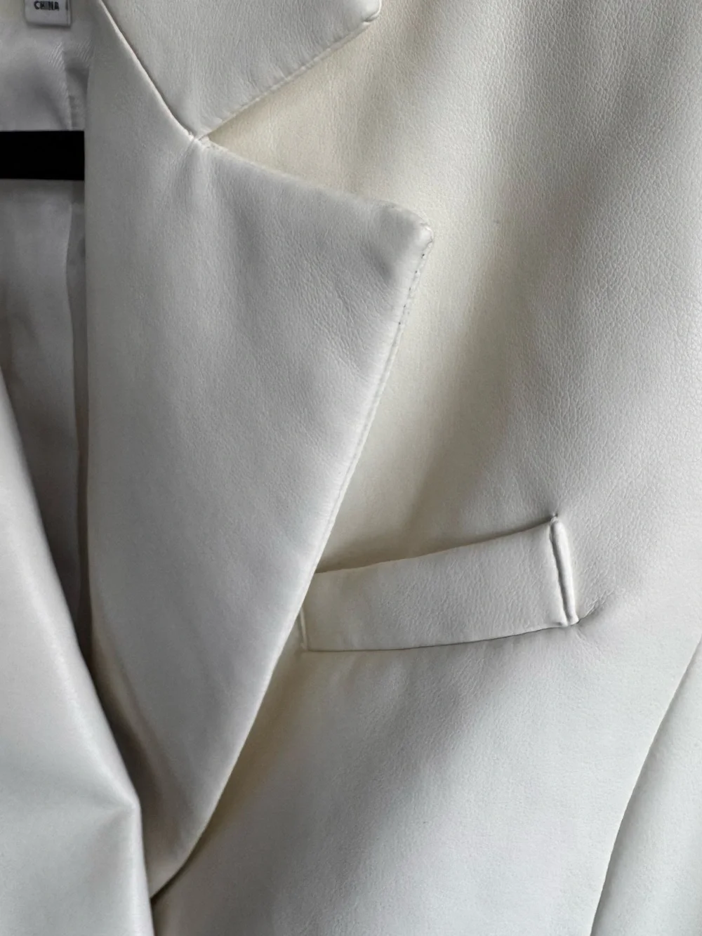 Pistola Joni Ivory Faux Leather Double-Breasted Blazer Size XS